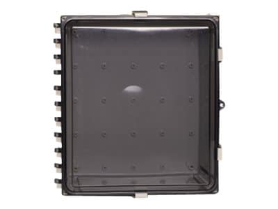 AccelTex Solutions 16x14x8 Polycarbonate Enclosure With Clear Door, Latch Lock And Cord Grip - network device enclosure