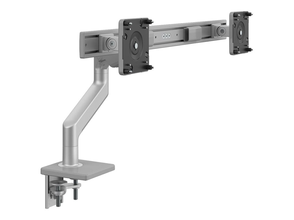 Humanscale M8.1 mounting kit - adjustable arm - for 2 LCD displays - silver with gray trim