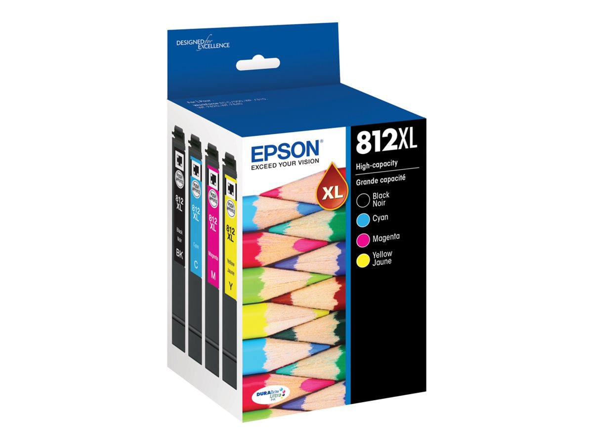 Epson 812XL Multipack - 4-pack - High Capacity - black, cyan, magenta, yellow - original - ink cartridge