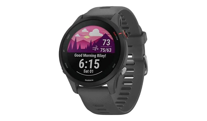 Garmin Forerunner 255 - gray - sport watch with strap - slate gray - 4 GB