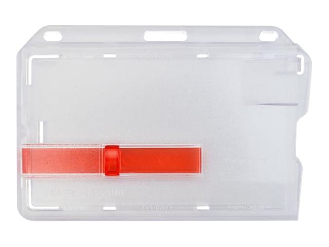 Brady People ID card holder - for 3.4 in x 2.13 in - red, frosted, clear transparent (pack of 50)