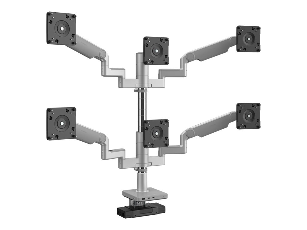 Humanscale M/FLEX M2.1 mounting kit - for 6 LCD displays - silver, gray trim