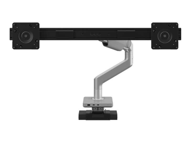 Humanscale M8.1 mounting kit - for 2 flat panels - with charging hub - silv