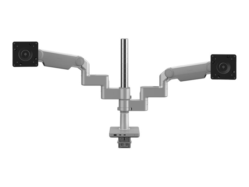 Humanscale M/FLEX M8.1 mounting kit - modular - for 2 flat panels - with charging hub - silver with gray trim