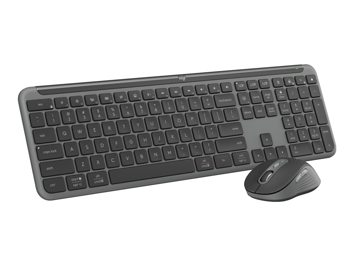 Logitech MK955 Signature Slim Wireless Keyboard and Mouse Combo, For Larger Hands, Quiet Typing and Clicking, Switch