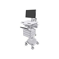 Ergotron StyleView Electric Lift Cart with Pivot, LiFe Powered, 3 Drawers (