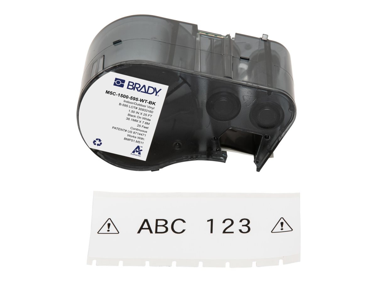 Brady - label tape - glossy - 1 cassette(s) - Roll (3.81 cm x 7.62 m)