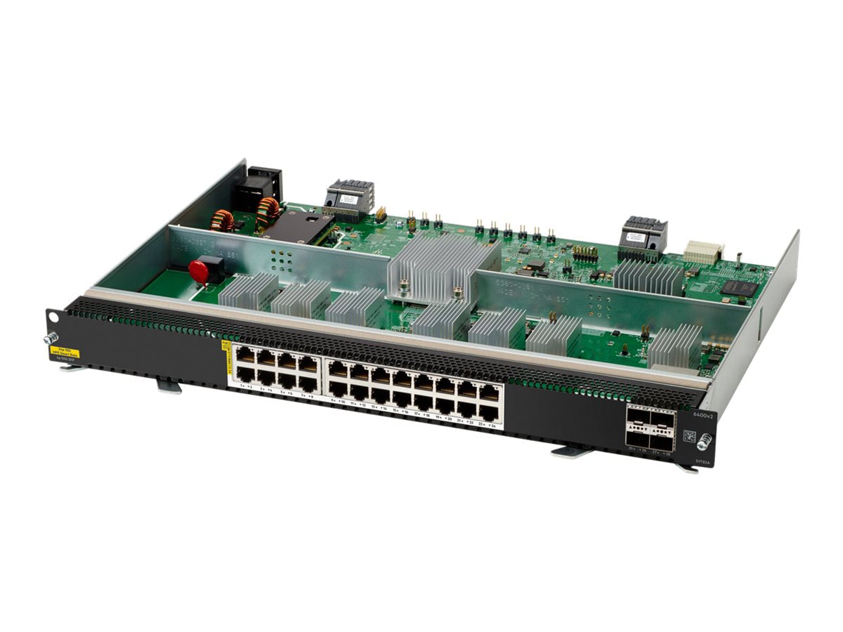 HPE Aruba Networking CX 6400 24p Smart Rate 1G/2.5G/5G/10G Class8 PoE and 4p SFP56 v2 Module - switch - modular - 28