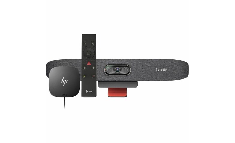Poly Studio R30 USB Video Bar and BT Remote with HP USB-C Dock G5