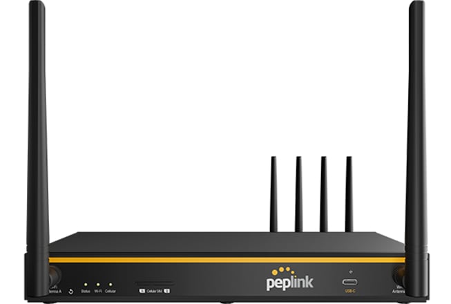 Peplink B One 5G LTE Router with AC Adapter and Antenna