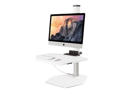 HAT Design Works Winston Workstation VESA Single Sit-Stand pied - pour écran LCD/clavier/souris - blanc plat