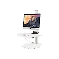 HAT Design Works Winston Workstation VESA Single Sit-Stand pied - pour écran LCD/clavier/souris - blanc plat