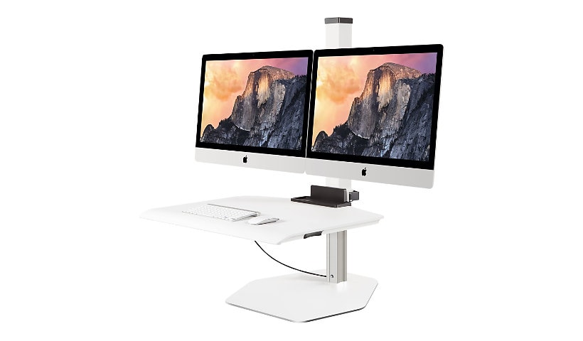 HAT Design Works Winston Workstation VESA Dual Sit-Stand stand - for 2 LCD displays / keyboard / mouse - flat white
