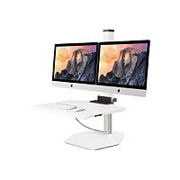 HAT Design Works Winston Workstation VESA Dual Sit-Stand pied - pour 2 écrans LCD / clavier / souris - blanc plat