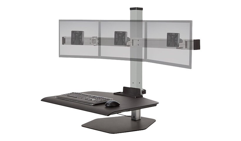 HAT Design Works Winston Workstation Triple Freestanding Sit-Stand mounting kit - for 3 LCD displays / keyboard / mouse
