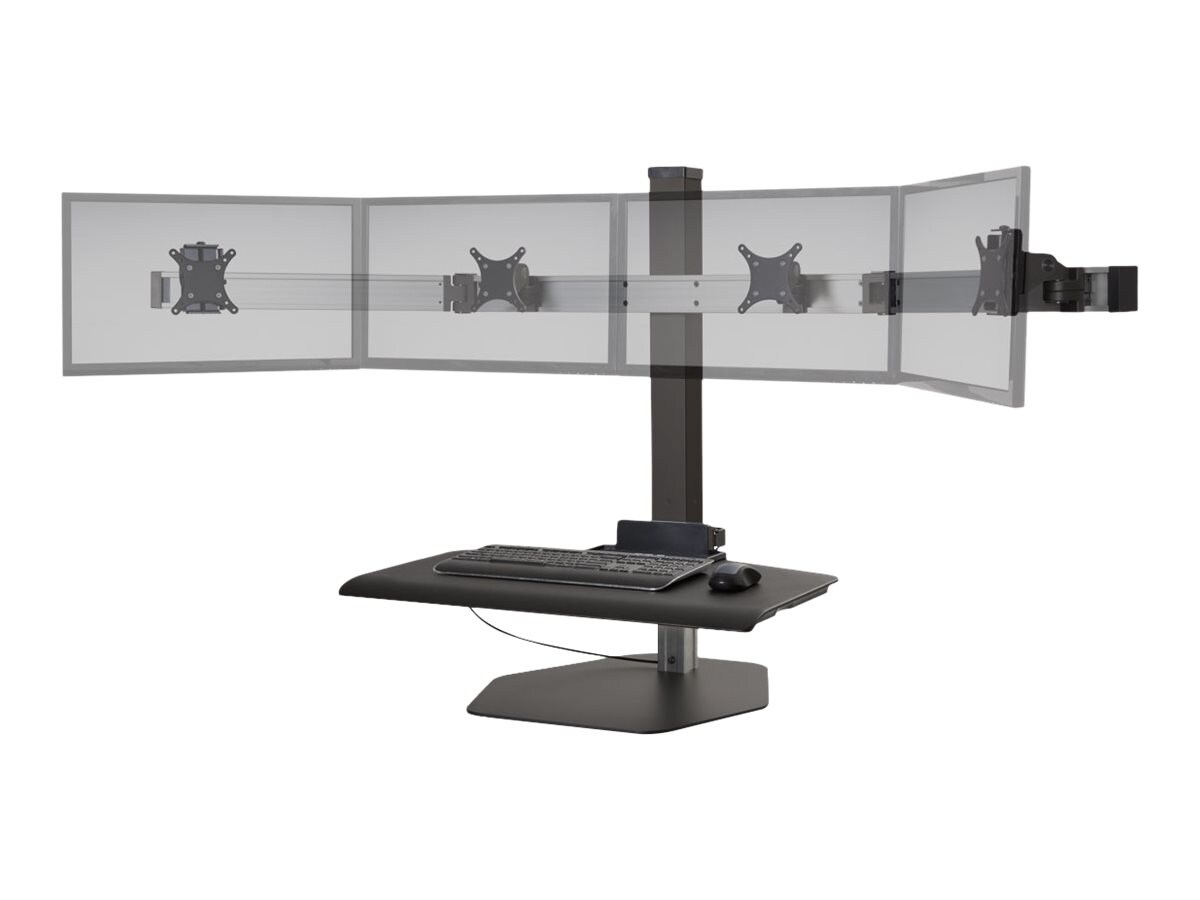 HAT Design Works Winston Desk Compact 4 - standing desk converter - rectangular - vista black