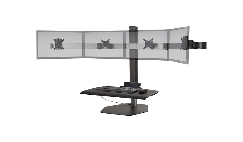 HAT Design Works Winston Desk Compact 4 - standing desk converter - rectangular - vista black
