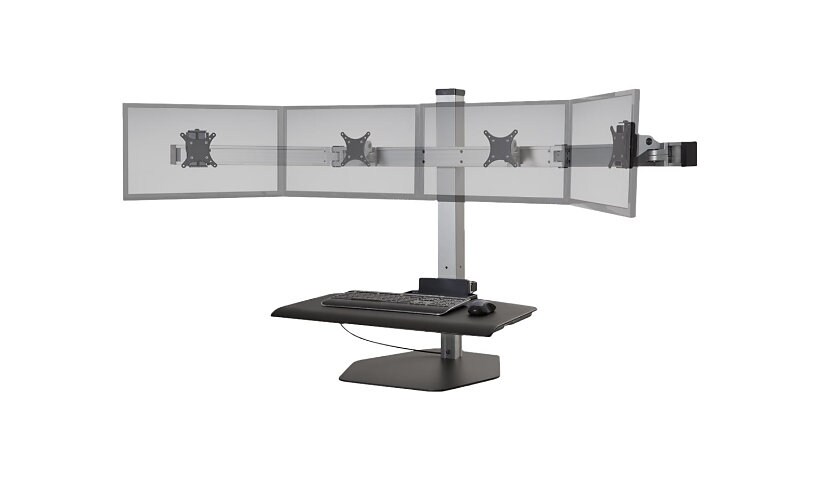 HAT Design Works Winston Desk Compact QUad - standing desk converter - rectangular - flat white