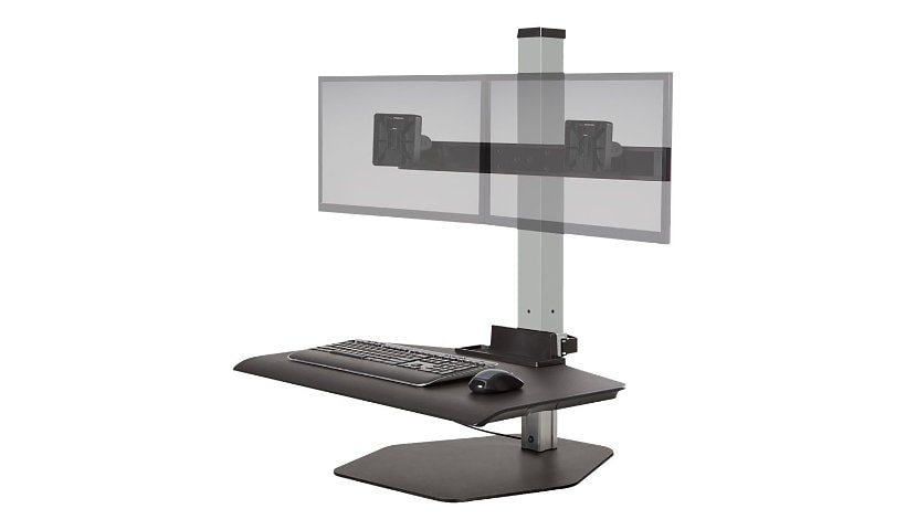 HAT Design Works Winston Desk Compact Dual - standing desk converter - rectangular - flat white