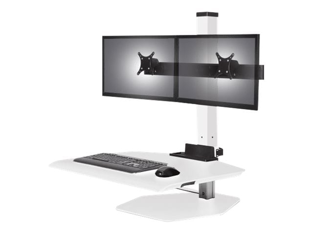 HAT Design Works Winston Workstation Dual Freestanding Sit-Stand stand - for 2 LCD displays / keyboard / mouse - flat