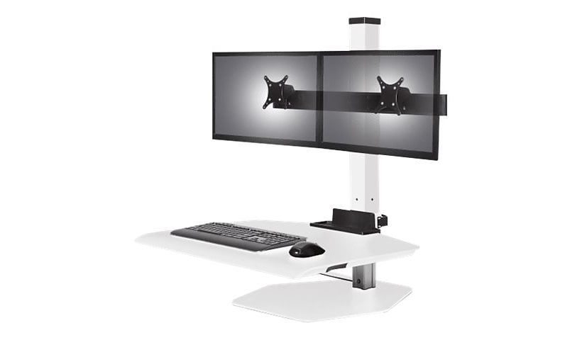 HAT Design Works Winston Workstation Dual Freestanding Sit-Stand stand - for 2 LCD displays / keyboard / mouse - flat