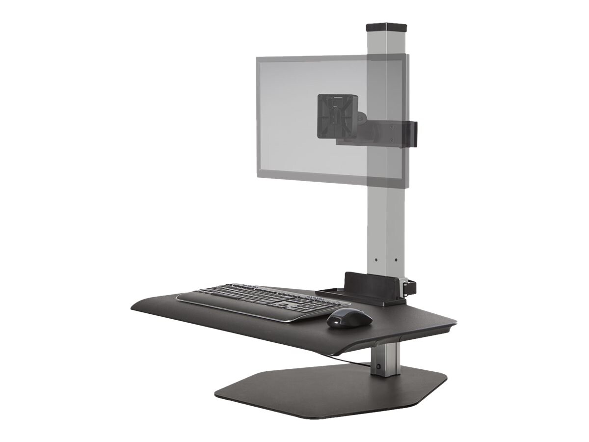 HAT Design Works Winston Desk Compact Single - standing desk converter - rectangular - flat white