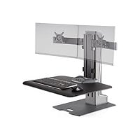 HAT Design Works Winston-E stand - Sit-Stand - for 2 LCD displays / keyboard / mouse - gray duotone