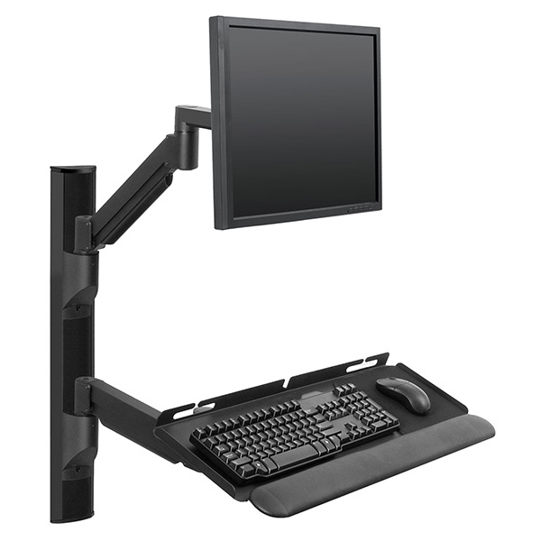 Innovative Wall Track Workstation - Black - HM-WT004-800-104 - Monitor ...