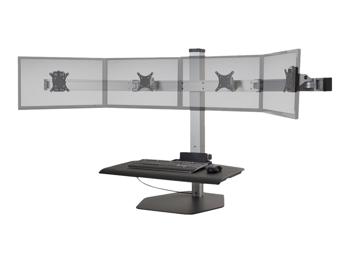 HAT Design Works Winston Desk Compact 4 - standing desk converter - rectangular - silver