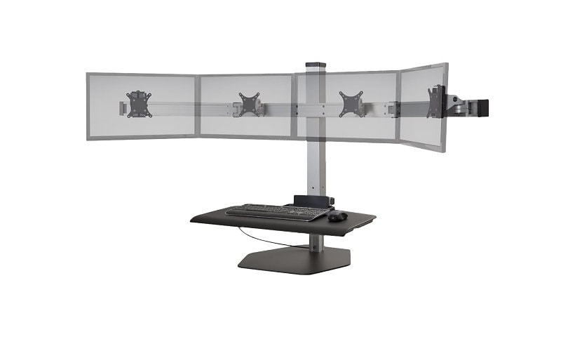 HAT Design Works Winston Desk Compact 4 - standing desk converter - rectangular - silver
