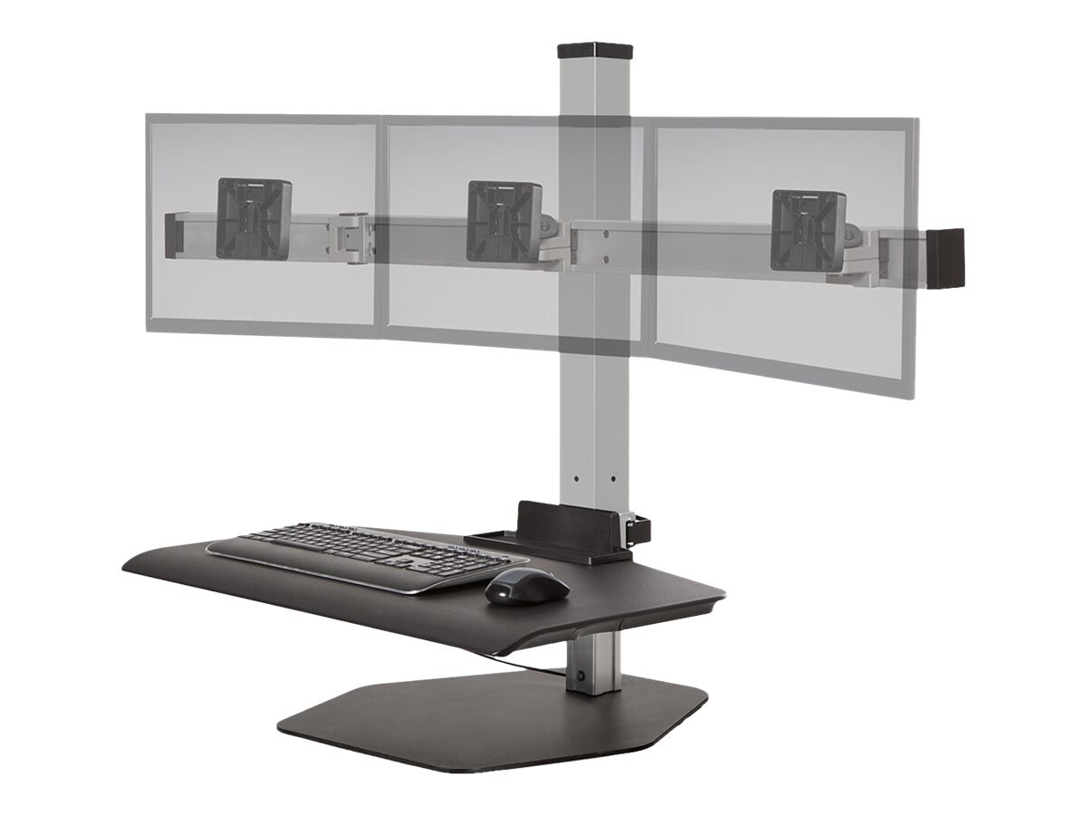 HAT Design Works Winston Desk Compact Triple - standing desk converter - rectangular - flat white