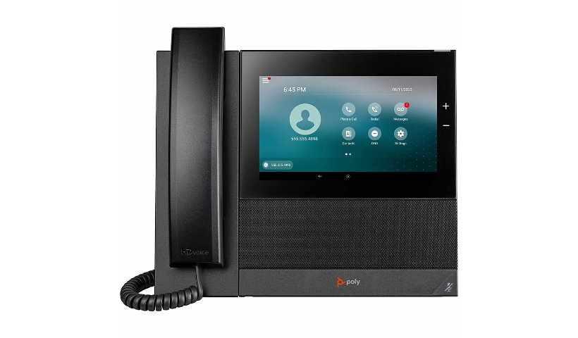 Poly CCX 600 IP Phone - Corded - Corded/Cordless - Wi-Fi, Bluetooth - Desktop - Black - TAA Compliant