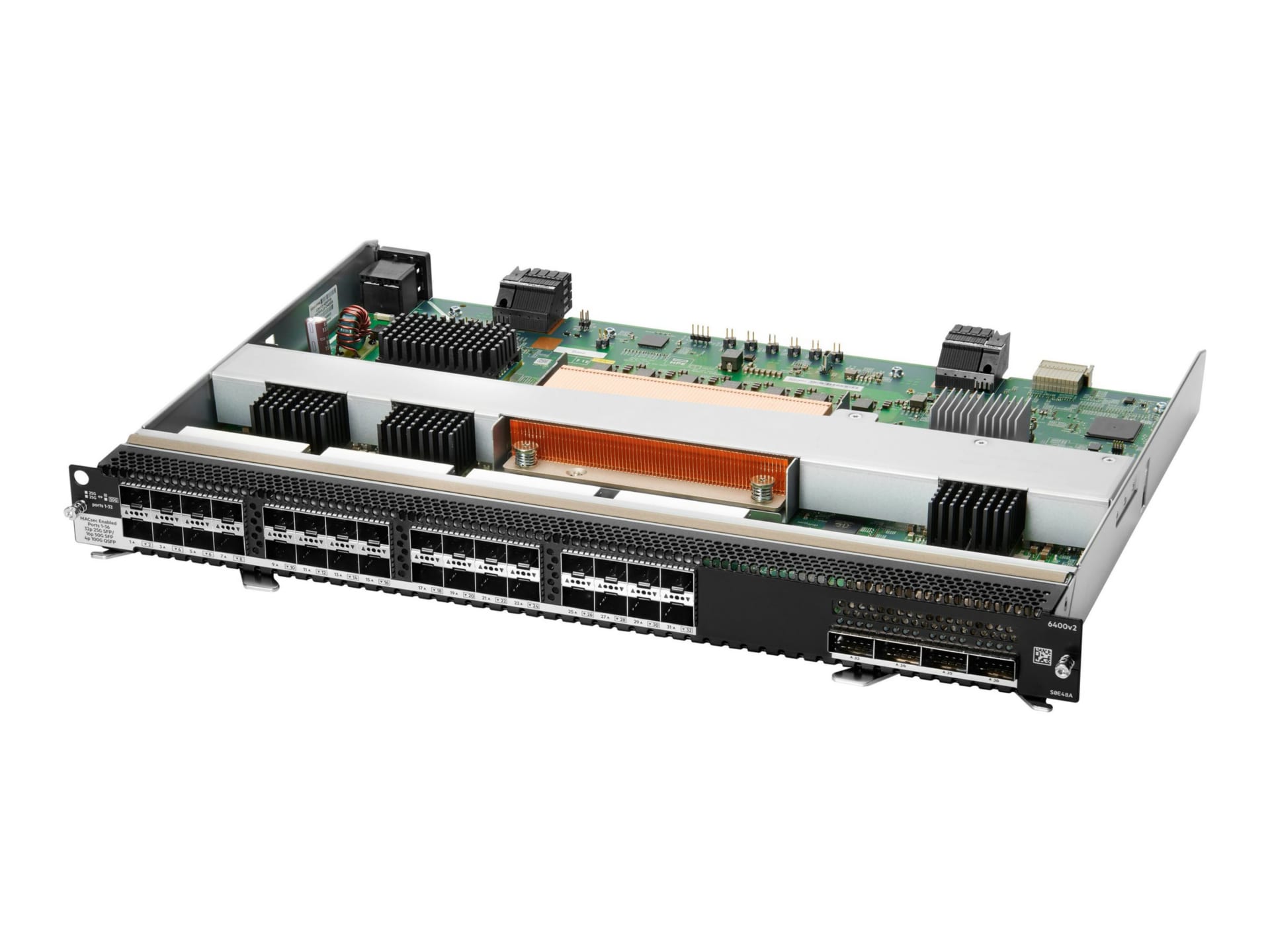 HPE Aruba Networking CX 6400 32p 25G SFP28 4p 100G QSFP28 MACsec v2 Extended Tables Module - switch - modular - 32 ports
