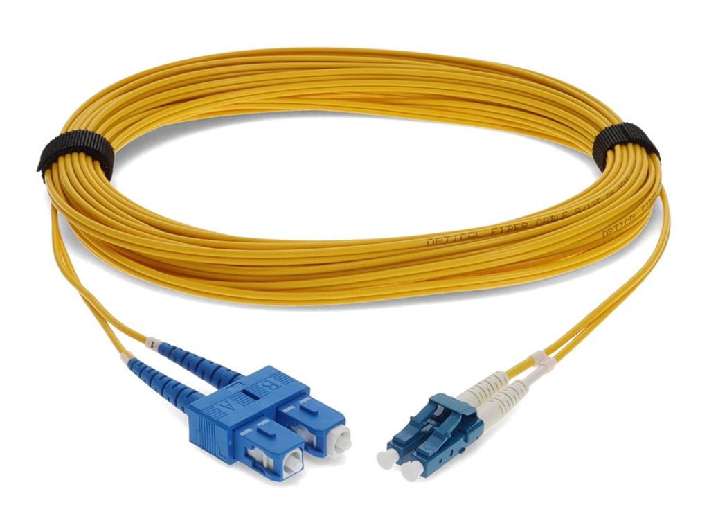 Proline 1m LC (Male) to SC (Male) OM4 Straight Yellow Duplex Fiber Plenum P