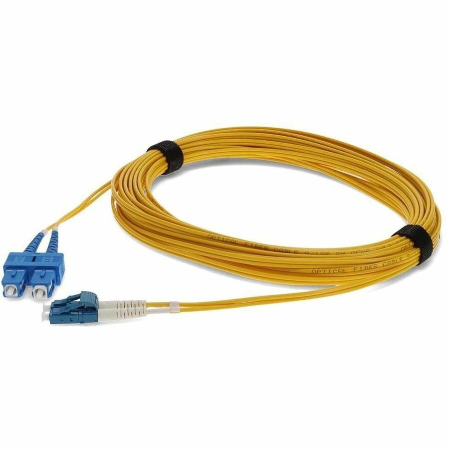 Proline 1m SC (Male) to LC (Male) Yellow OS2 Duplex OFNP (Plenum-Rated) TAA Fiber Patch Cable