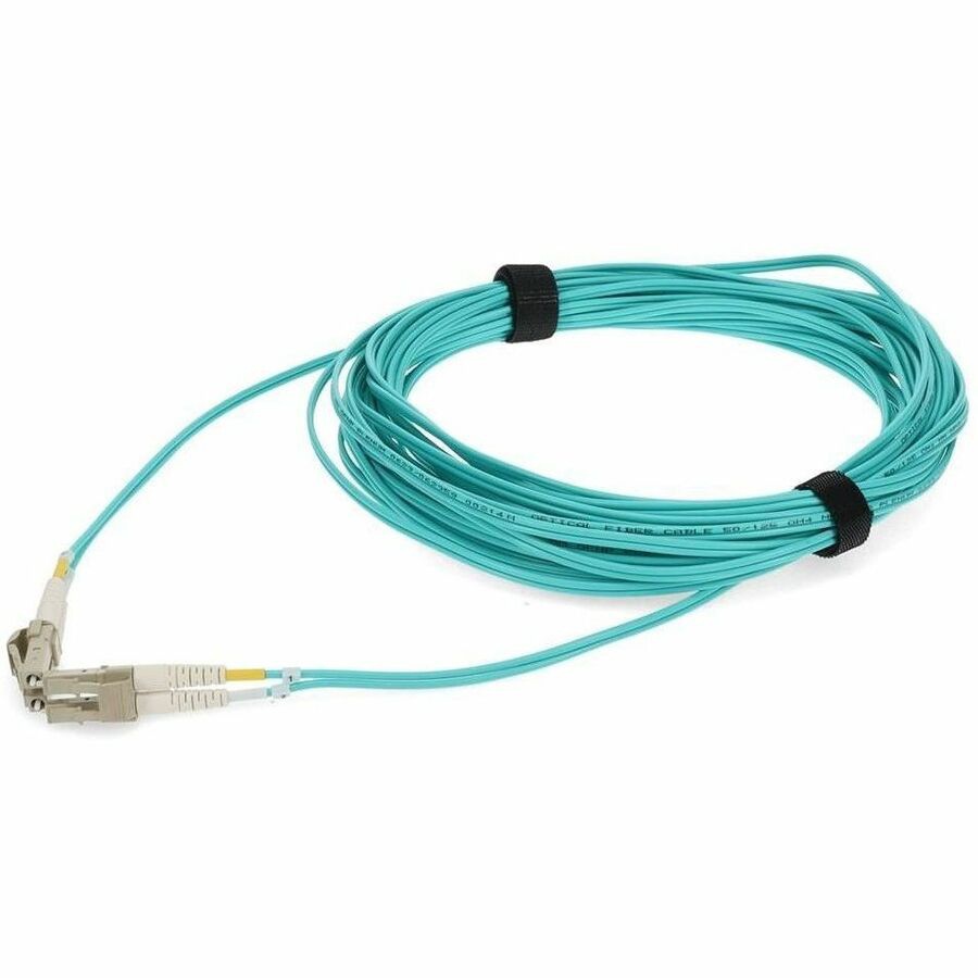 Proline 5m LC to LC Aqua OM4 Duplex OFNP (Plenum-Rated) TAA Fiber Patch Cab