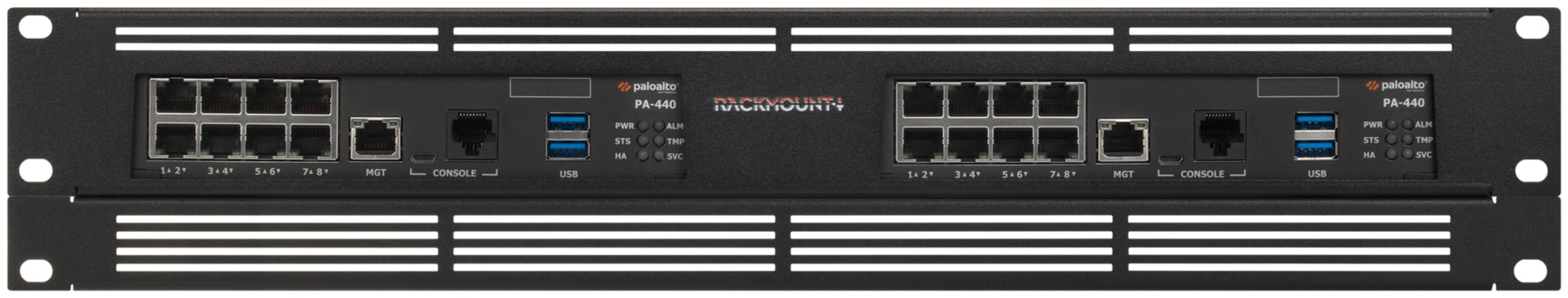 Rackmount.IT 2-Post Rack Kit for PA-440/450/460 Firewall Appliance - Black