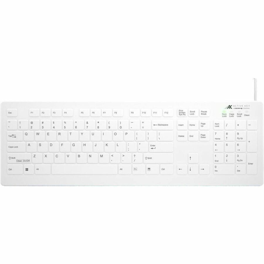 CHERRY AK-C8112 Medical Keyboard - Permanent Cable - US Layout - (CF/WIN LEFT) Red