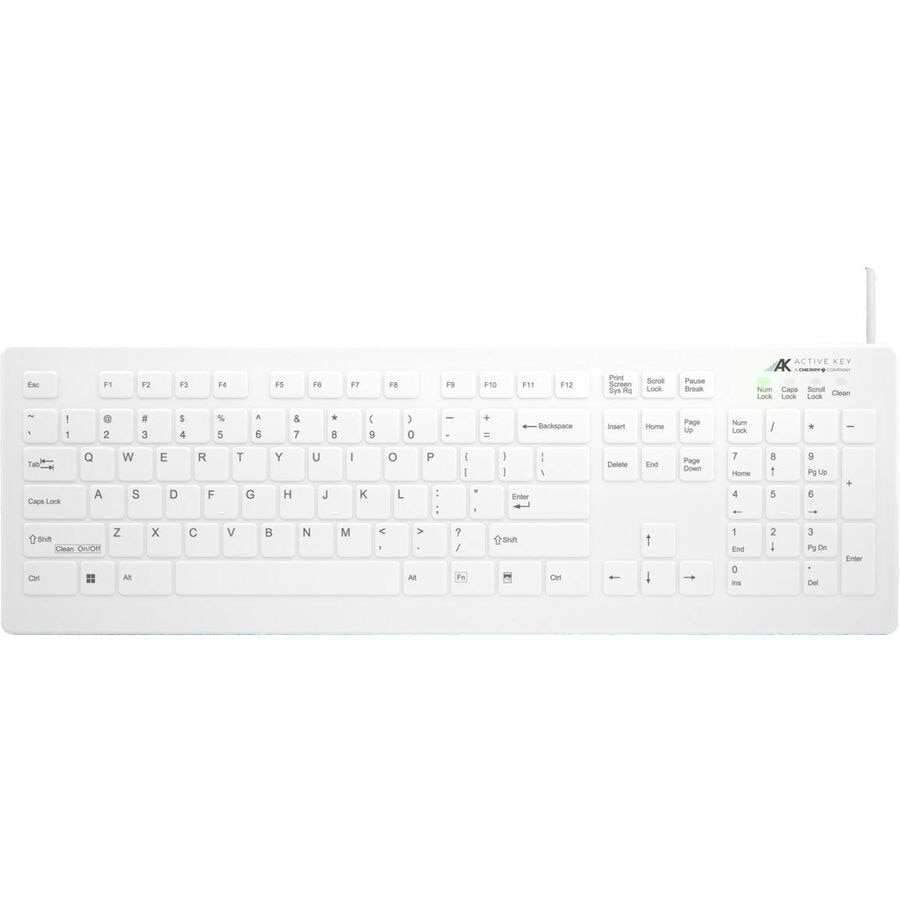 Thumbnail 2 of 3 for CHERRY AK-C8112 Medical Keyboard - Permanent Cable - US Layout - (CF/WIN LEFT) Red