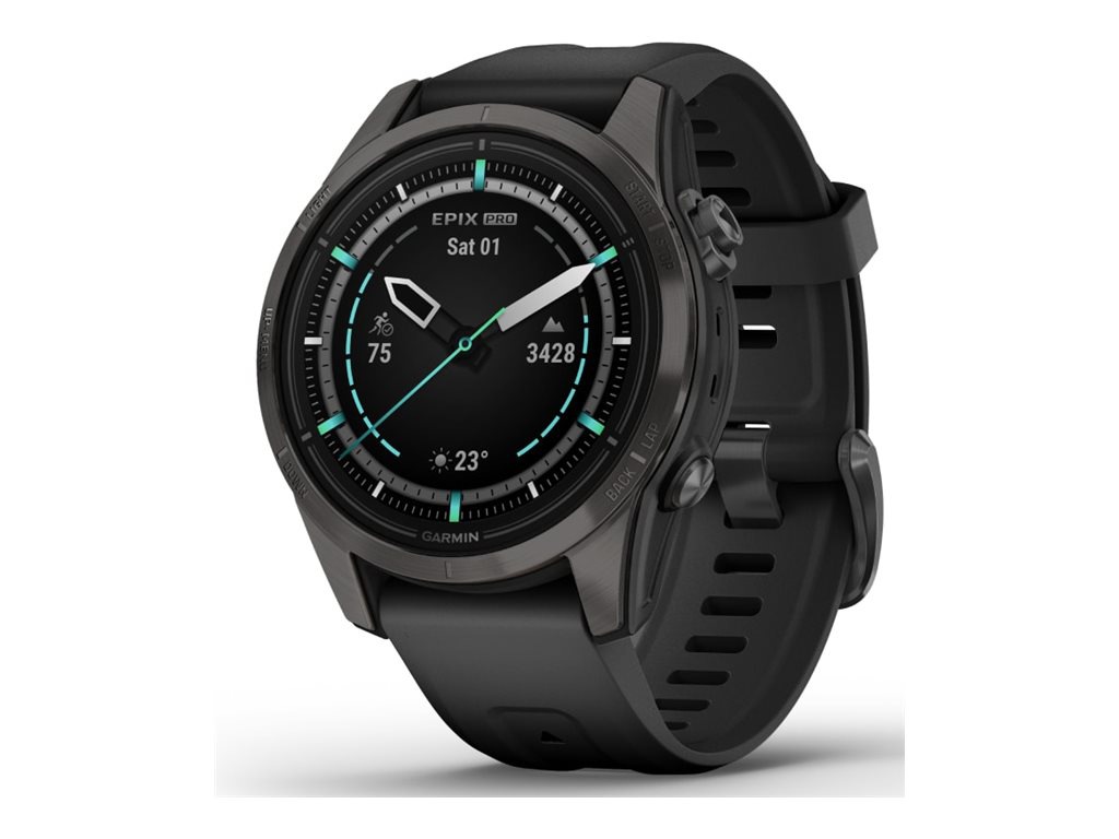 Garmin epix Pro Sapphire Edition 2nd generation - titanium carbon gray DLC - Yes smart watch with band - black - 32 GB