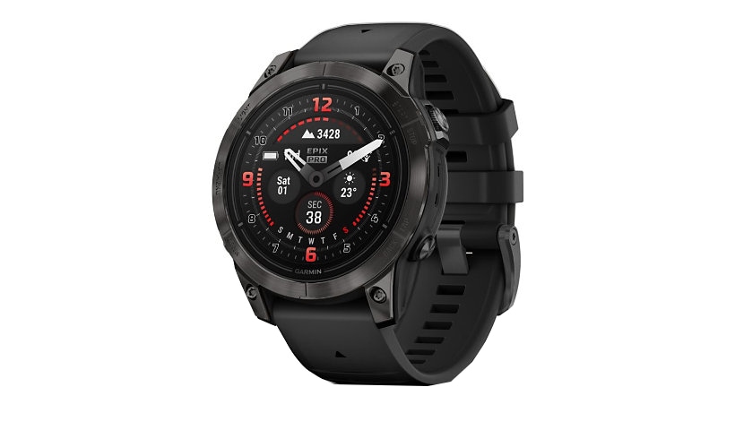 Garmin epix Pro Sapphire Edition 2nd generation - titanium carbon gray DLC - Yes smart watch with band - black - 32 GB