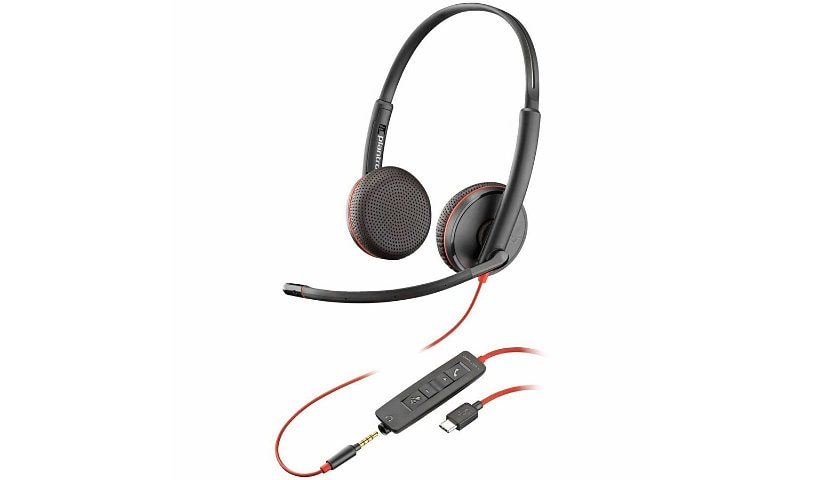 Poly Blackwire C3225 Stereo USB-C Headset TAA (Bulk)