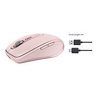 Logitech MX Anywhere 3S Compact Wireless Mouse, Rose - souris - compact - Bluetooth - rose