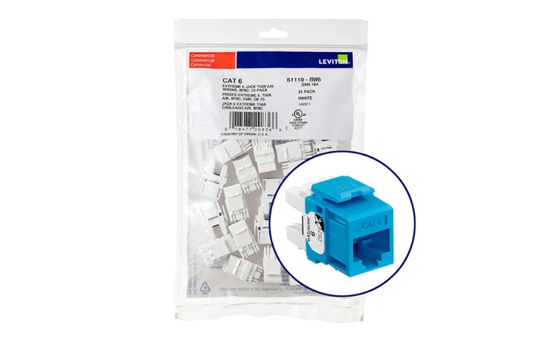Leviton Extreme QUICKPORT Single Port CAT6 T568A/B Modular Jack