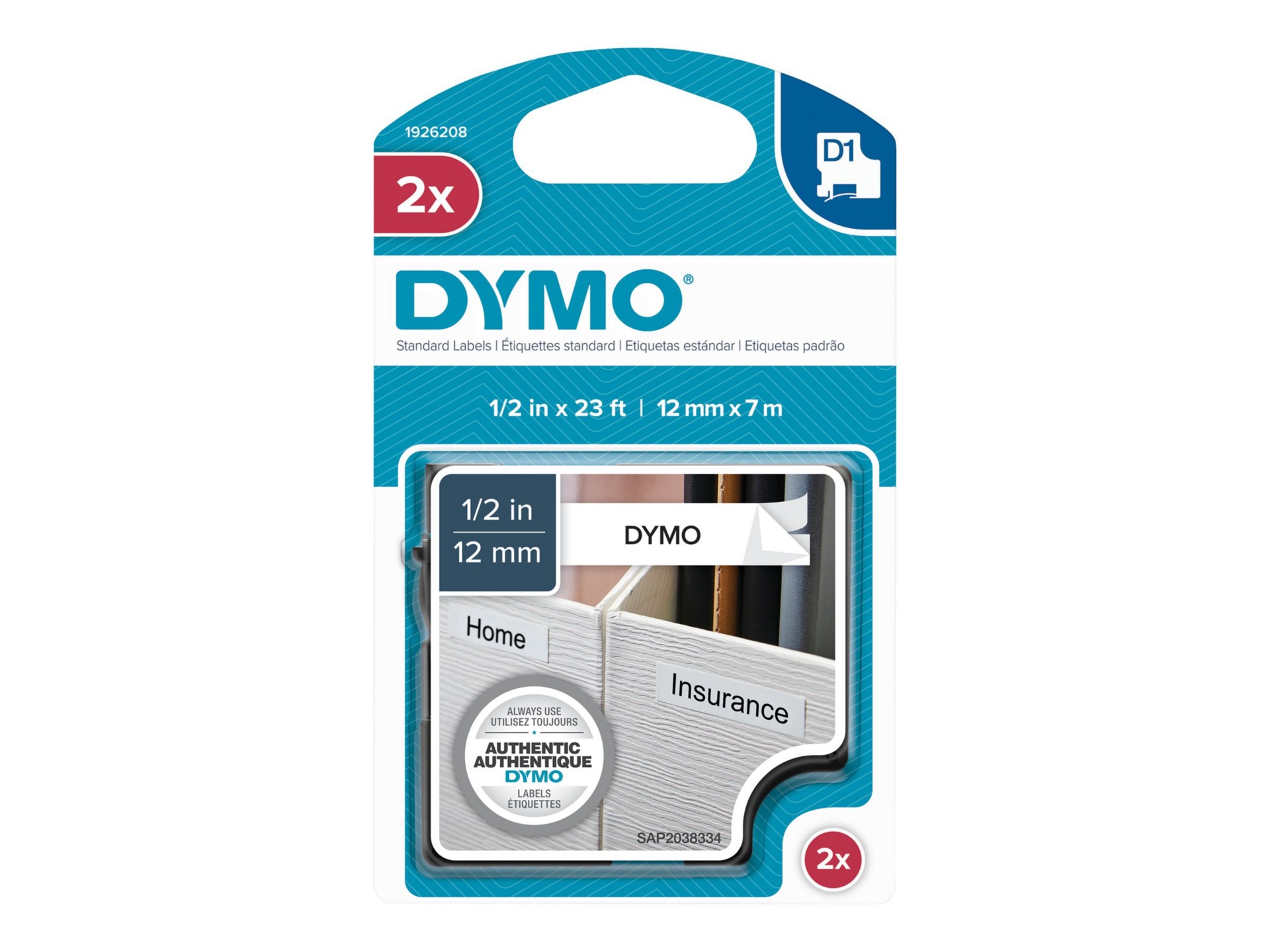 Dymo D1 1/2" Standard Labels - White