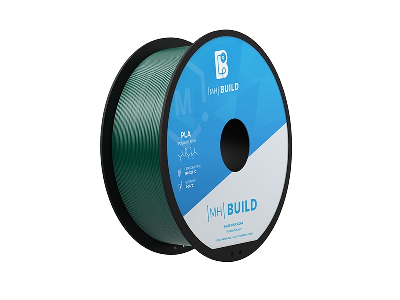 MatterHackers MH Build Series 1.75mm PLA Filament for 3D Printer - Green