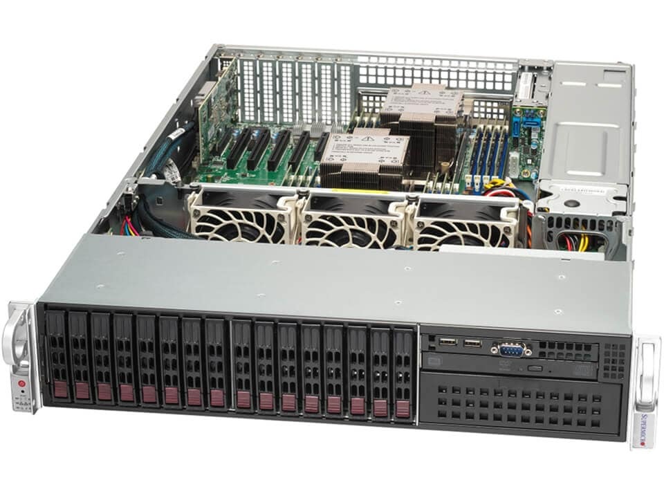 Supermicro 2U Mainstream SuperServer with 5 PCIe 5.0 Slots and Dual 1GbE LAN Port - Black