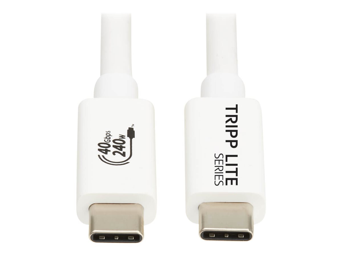 Eaton Tripp Lite Series USB4 40Gbps Cable (M/M) - USB-C, 8K 60 Hz, 240W PD Charging, White, 1 m (3.3 ft.)