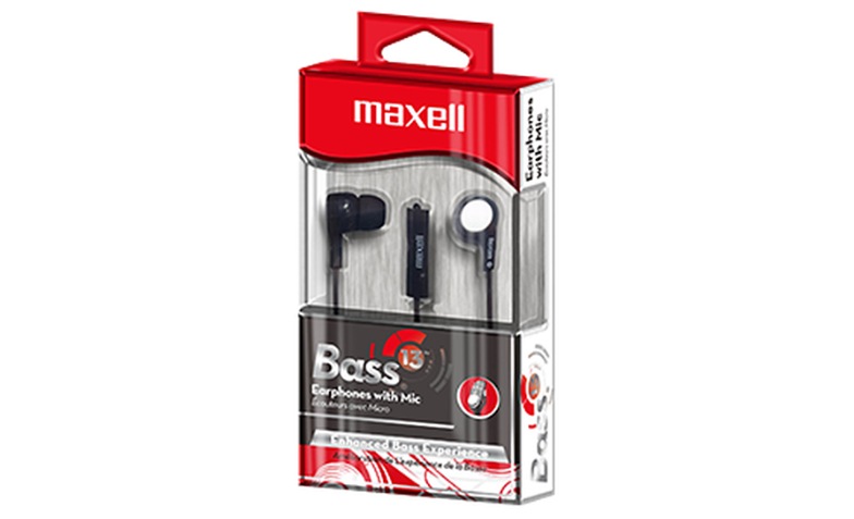 MAXELL Bass 13 Earbuds with Microphone - Black - MAX199621