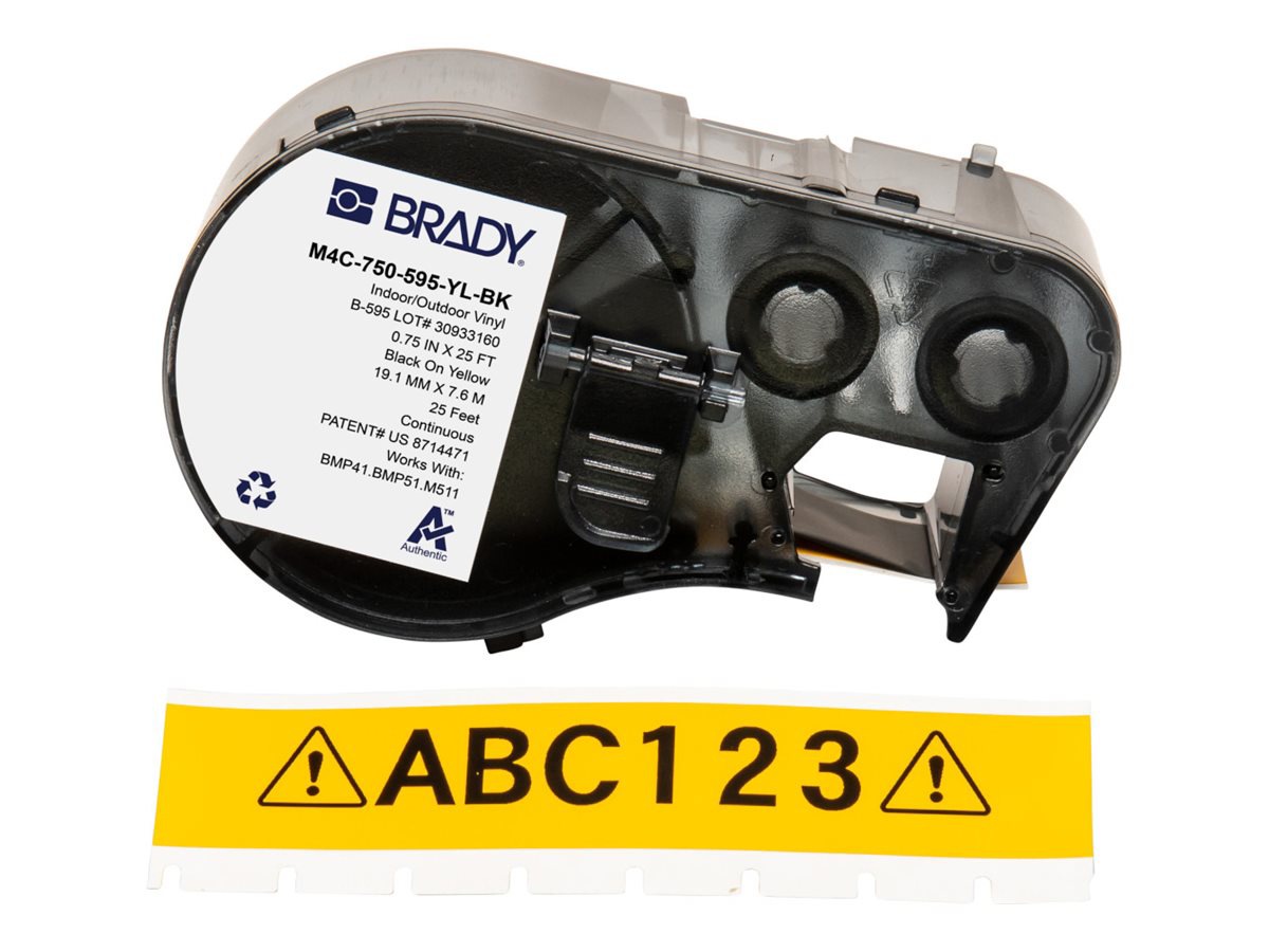 Brady - label cartridge - glossy - 1 cassette(s) - Roll (1.905 cm x 7.62 m)